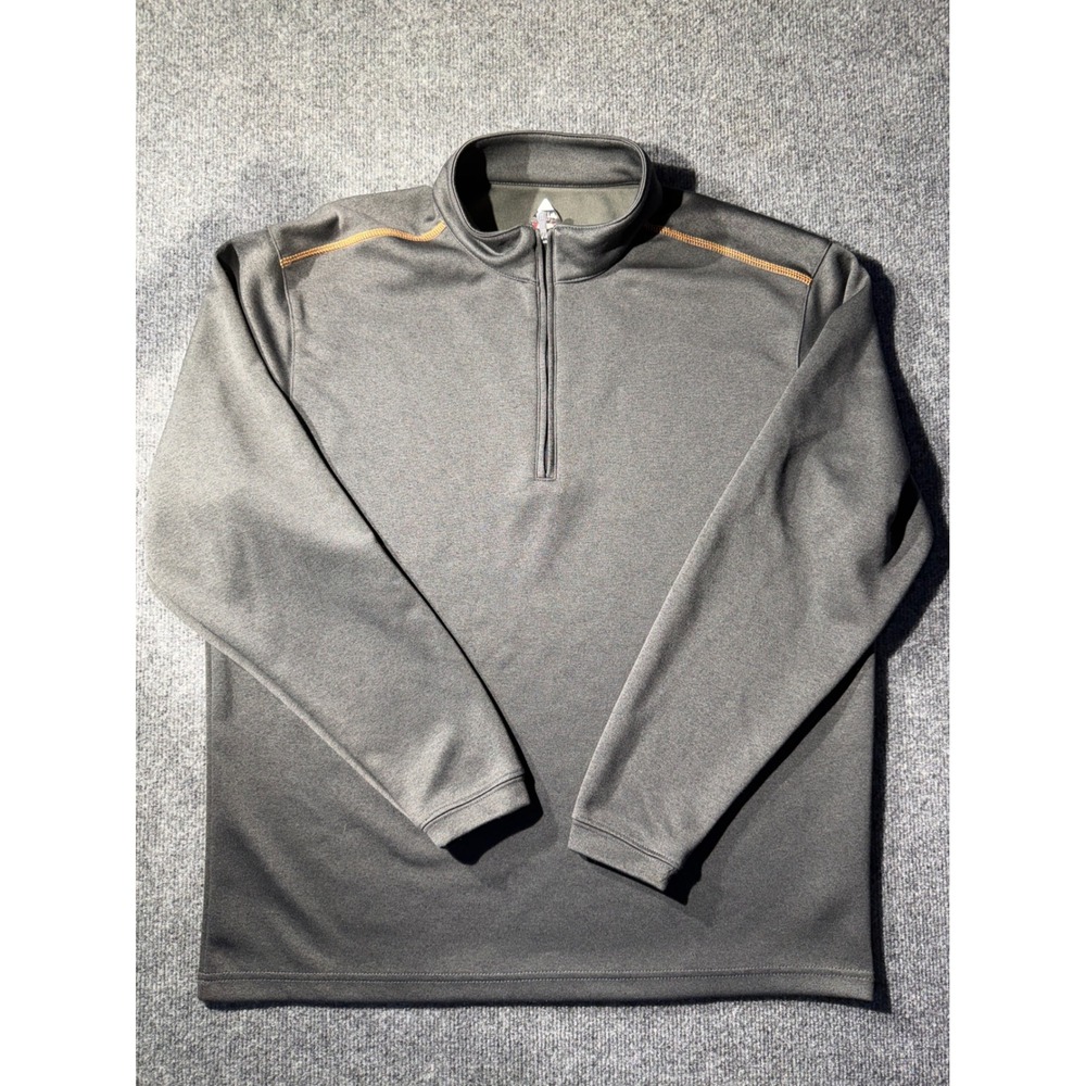 Bolle Golf Pullover Mens‎ L Gray Excellent G-Therm 1/4 Zip Orange Stitching
